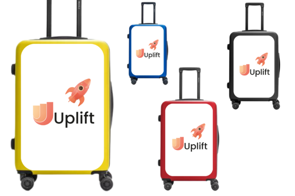 high-quality Plastic Film "U P L I F T" extra-class suitcase design